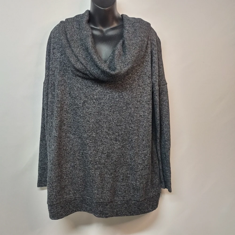 Express Women's Gray Black Cowl Neck Sweater Size L